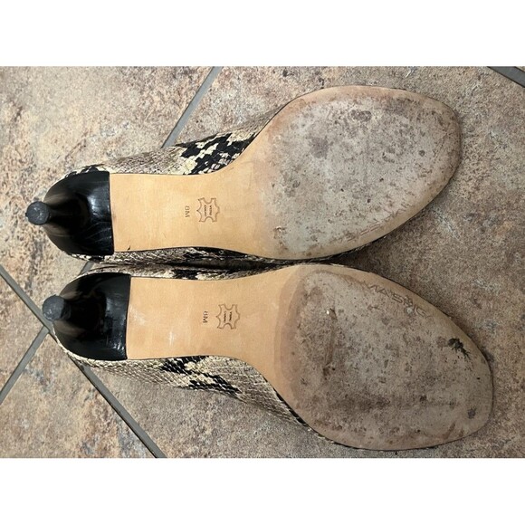 Mia Spiga Snake Print Peep Toe Size 8m Heels genuine leather vero cuio - Picture 4 of 5